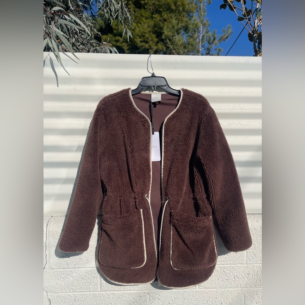 🧸Varley Angelina Sherpa Coat French Roast Size S NWT Sold Out Size - Picture 10 of 13